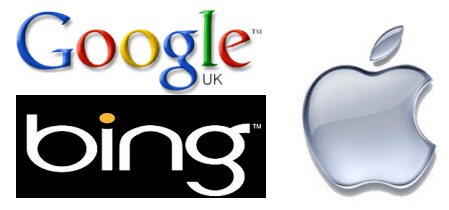 Google, Bing and Apple