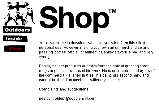 Text on Banksy Website
