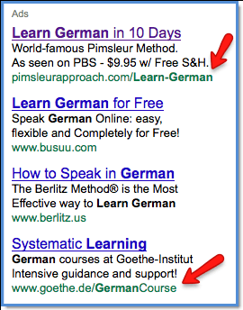 Display URL changes for Google's paid ads