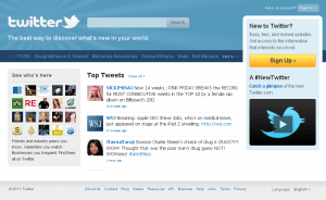 twitter home page