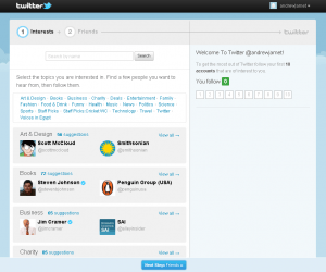 twitter interest page