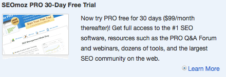 SEOmoz free trial