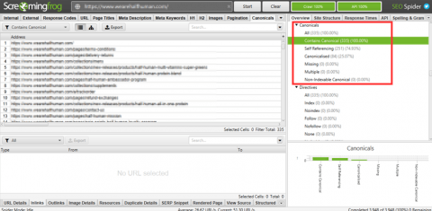 screaming frog check canonicals