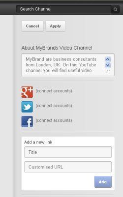 Edit YouTube Channel Sidebar
