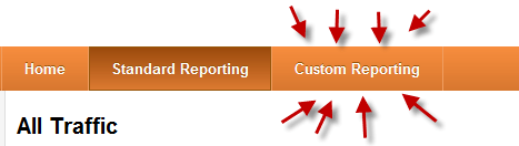 google analytics custom report - nav