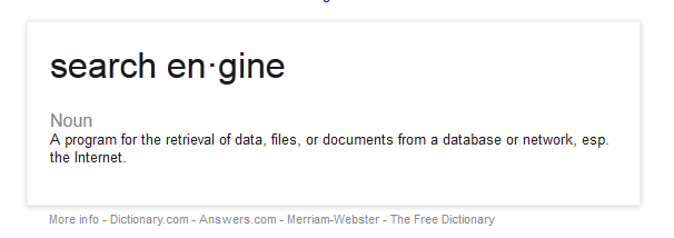 Definiton of a Search Engine