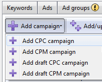 Add new display campaign adwords editor