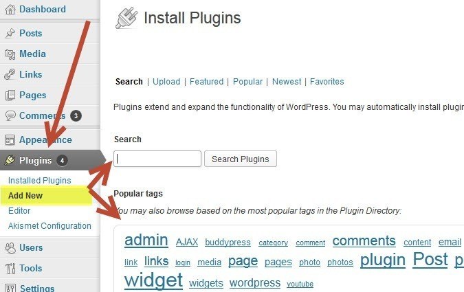 WordPress - The Essential Setup For Bloggers - Plugins search and install
