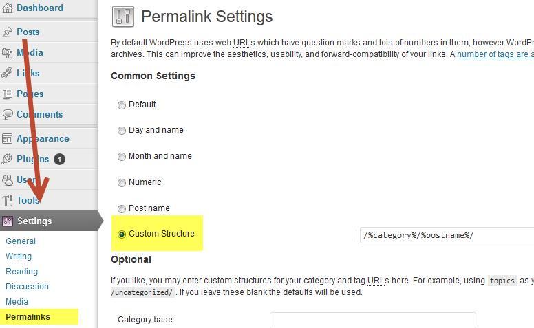 WordPress.org for Bloggers - Permalinks setup