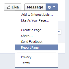 How to Report a Facbook Page