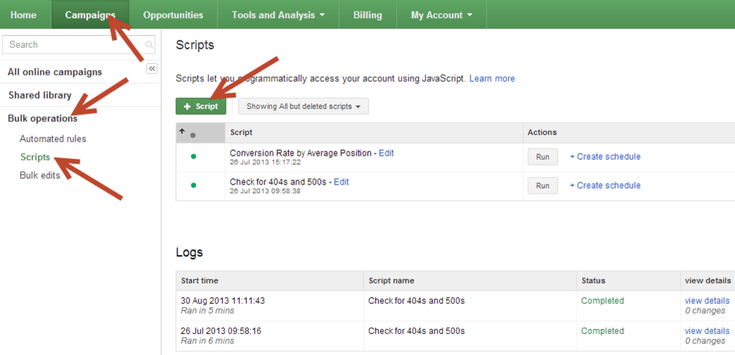 AdWords Scripts