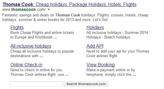 Thomas Cook Sitelinks