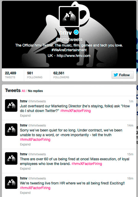 HMV Tweets