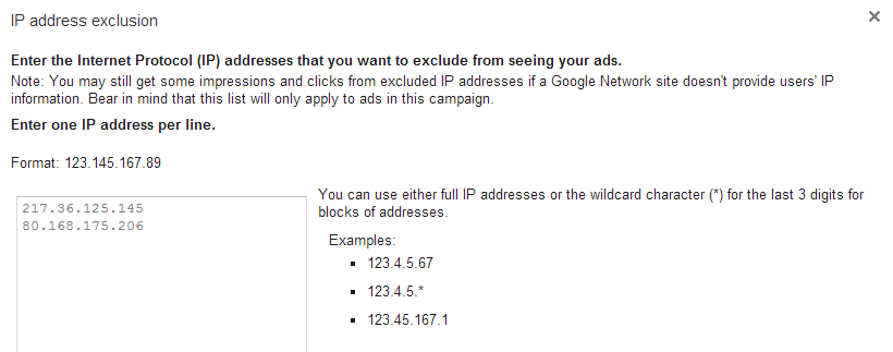 IP Exclusions