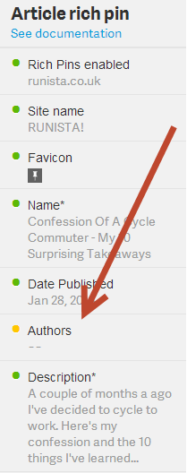 Article Rich Pins Documentation