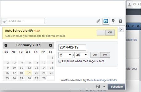 Hootsuite Auto Scheduling Screenshot
