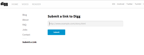 Digg Social Bookmarking Site
