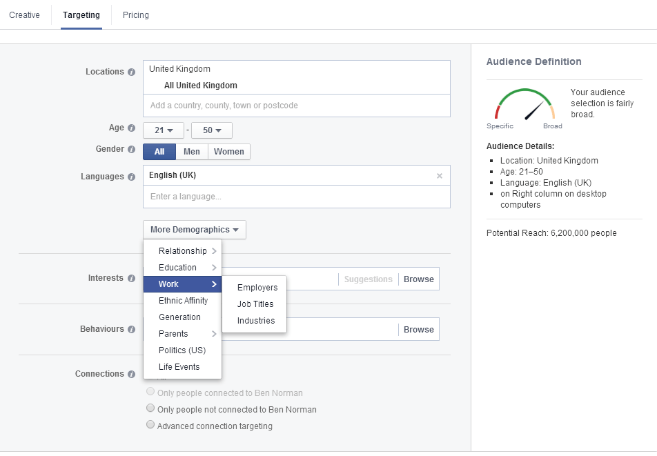 Facebook Targeting Options