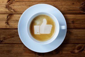 Facebook Thumbs Up in Coffee - Facebook Advertising for Business