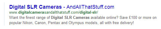 Title tag optimised for clicks