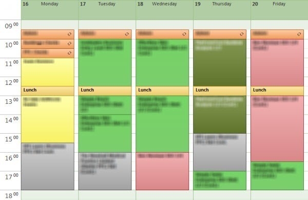 Productivity - Outlook Calendar Screenshot