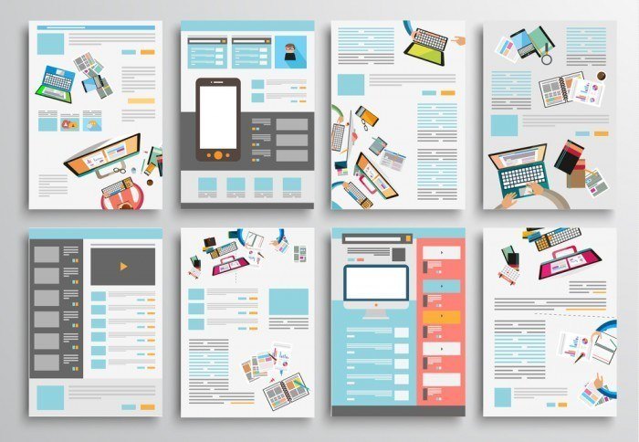 Set of Flyer Design, Web Templates. Brochure Designs, Technology