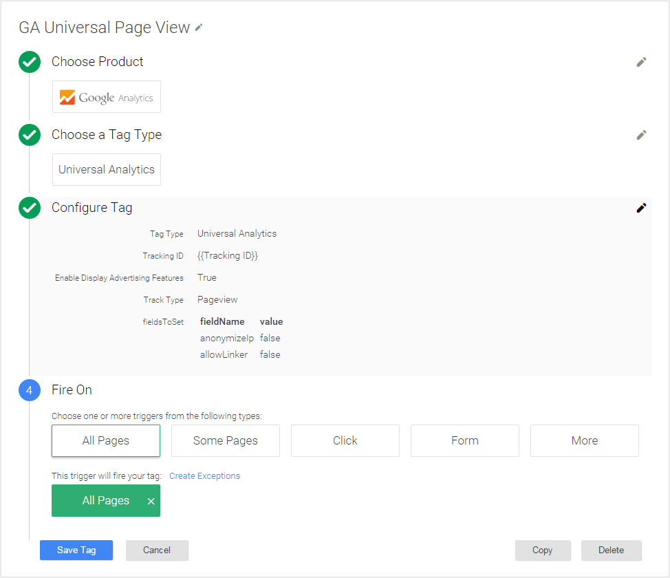 GTM Google Analytics Tag