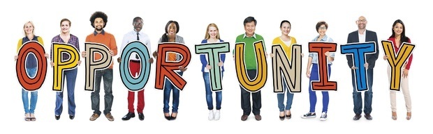 Group of People Holding Letter Opportunity