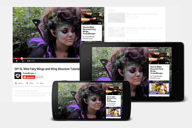 youtube cards across devices