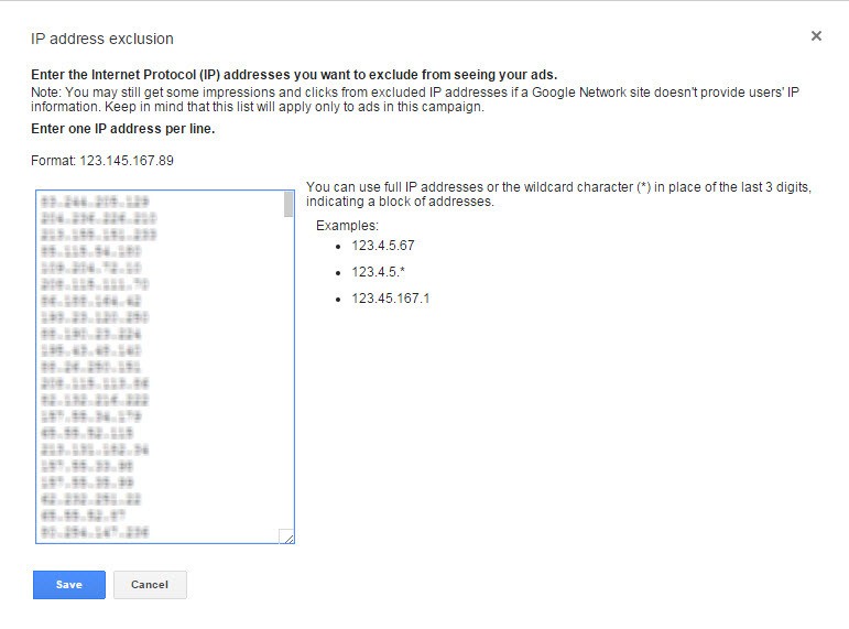 Blocked ip addresses