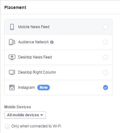 Instagram Ads Option
