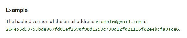 hashed email example