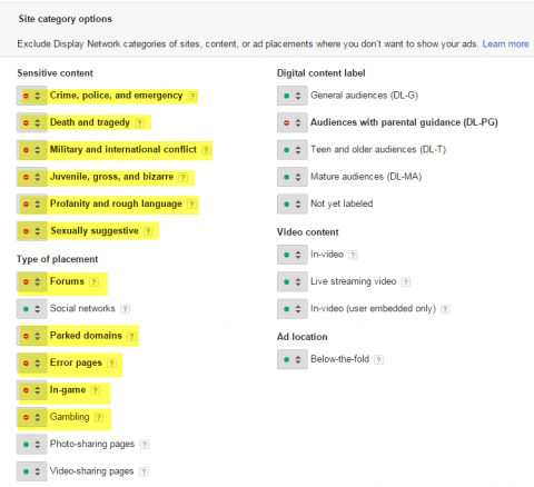 Exclusion Types for Gmail