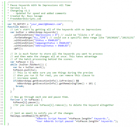 AdWords Scripts
