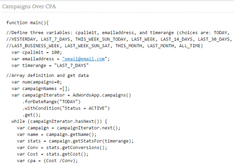 Campaigns over CPA
