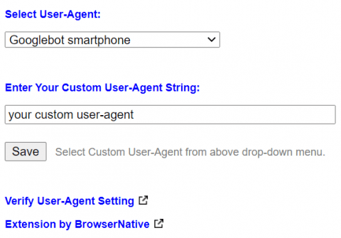 user agent switcher plugin