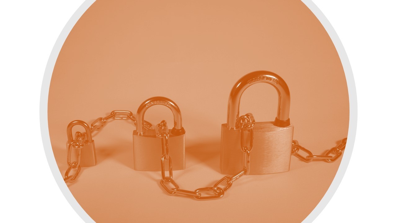 links in a chain with padlocks