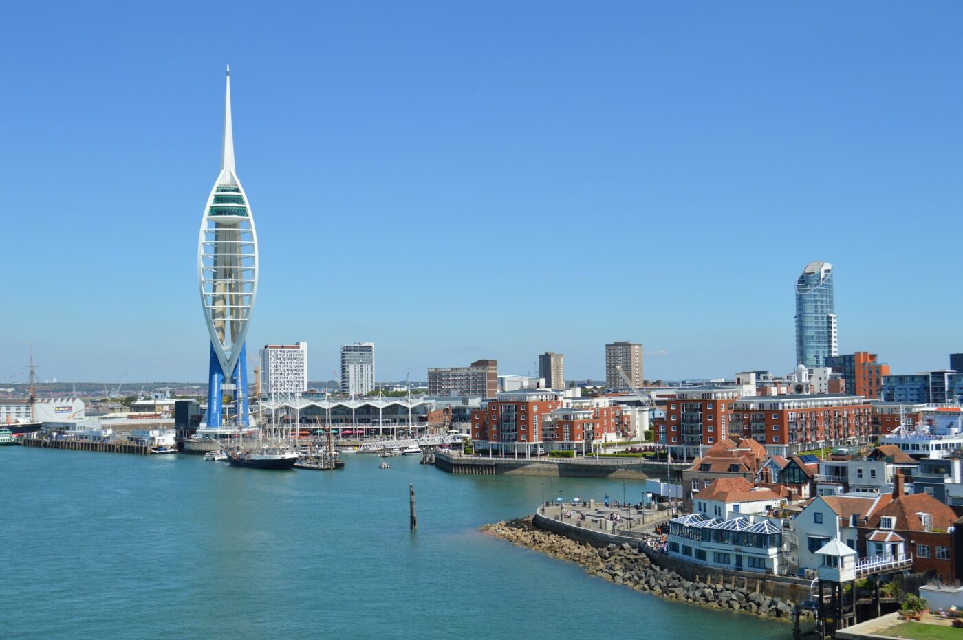 Digital devices with a picture of the Spinnaker Tower at Portsmouth.