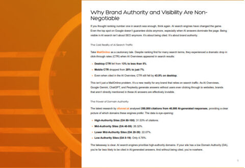 Koozai whitepaper page on why brand authority and visibility are non-negotiable.
