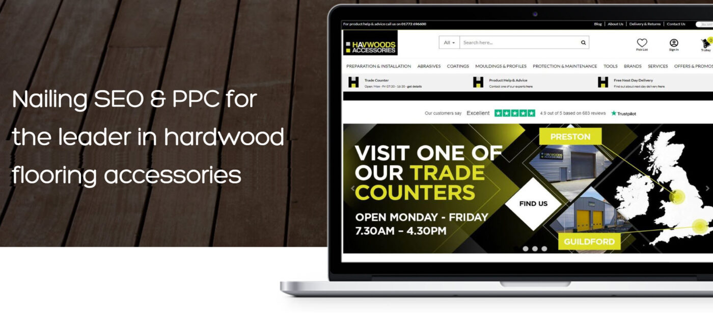 Screenshot of the case study Koozai's eperts undetook for Havwoods.