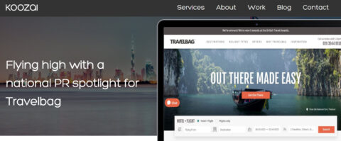 screenshot of Koozai's PR case study on the work it did for Travelbag