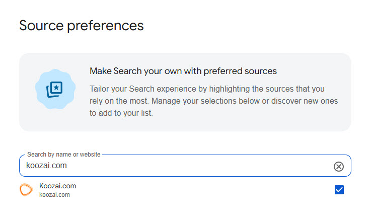 What te Google preferred source looks like.